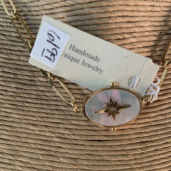 Trades By Haim Shahar Gold plated Link Chain Necklace with Mother of Pearl Spain - Picture 4 of 7